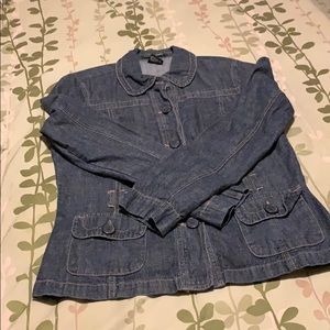Long sleeves denim dark blue jacket